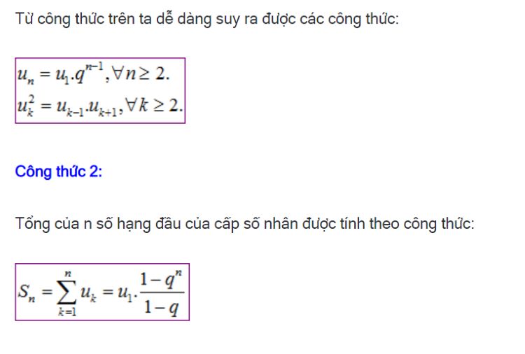 Công thức cấp số cộng cấp số nhân